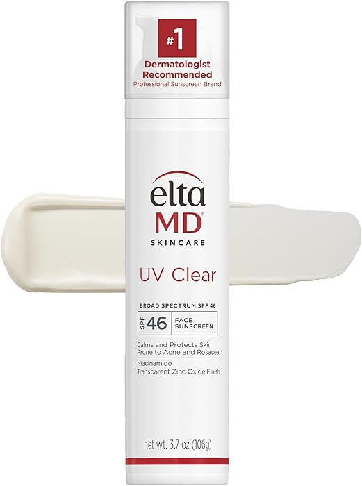 EltaMD UV Clear Face Sunscreen SPF 46, Oil-Free Sunscreen with Zinc Oxide, Dermatologist Recommen... | Amazon (US)