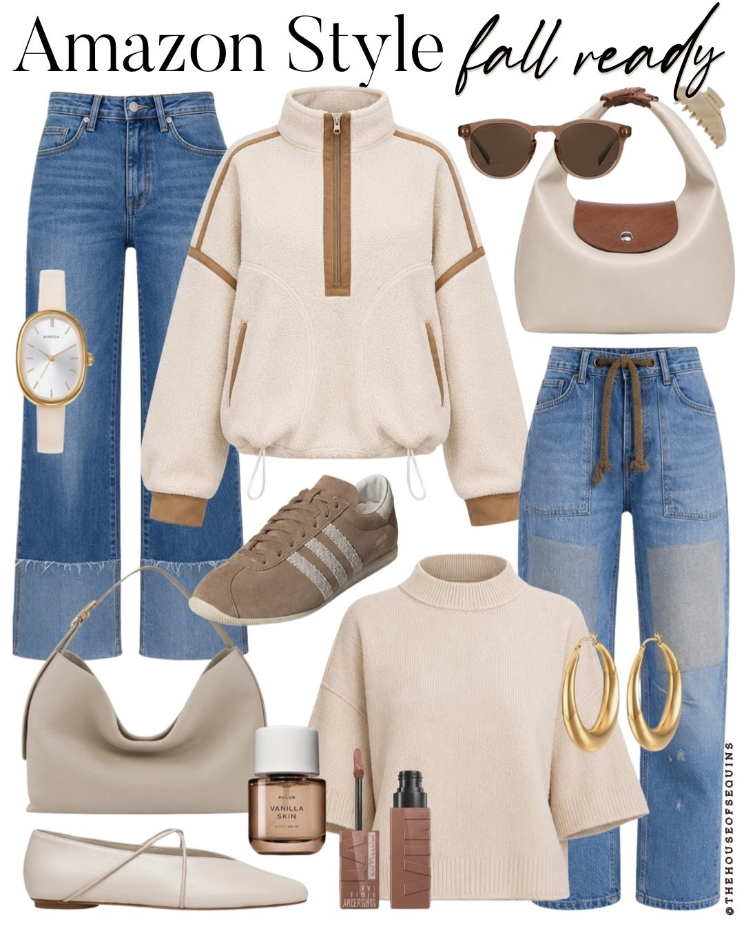 Shop Amazon fall outfit finds! Casual fall outfit, free people denim, short sleeve sweater, adidas sneakers, Mary Jane flats,  free people pullover and Longchamp bag look for less

#LTKSaleAlert #LTKootd

Comment SHOP below to receive a DM with the link to this post on my LTK ⬇ https://liketk.it/6jH5d

#LTKstorytime

#LTKmidsize