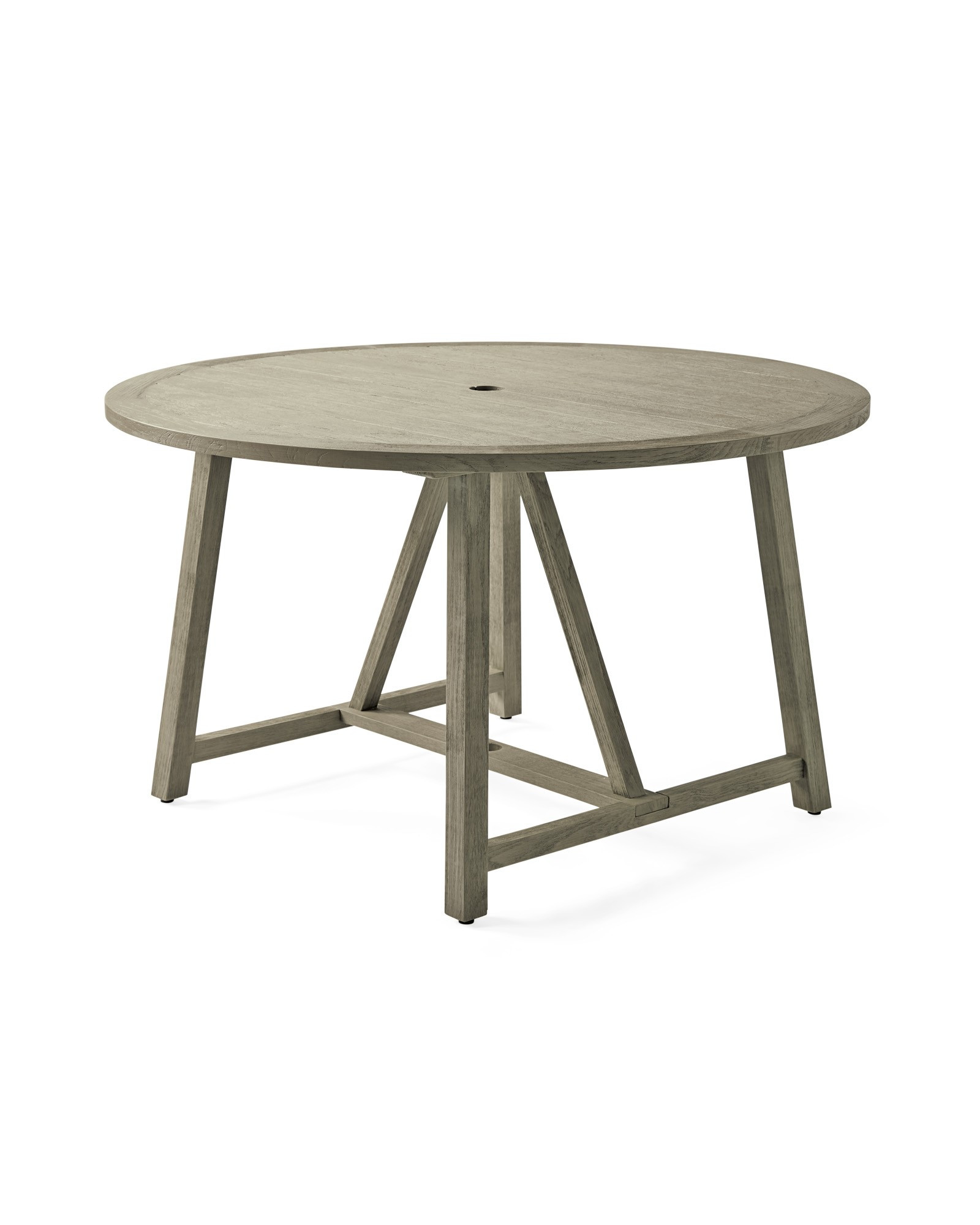 Crosby Teak Round Dining Table - Vintage Grey | Serena and Lily