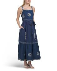 Sleeveless Tiered Embroidered Maxi Dress | TJ Maxx