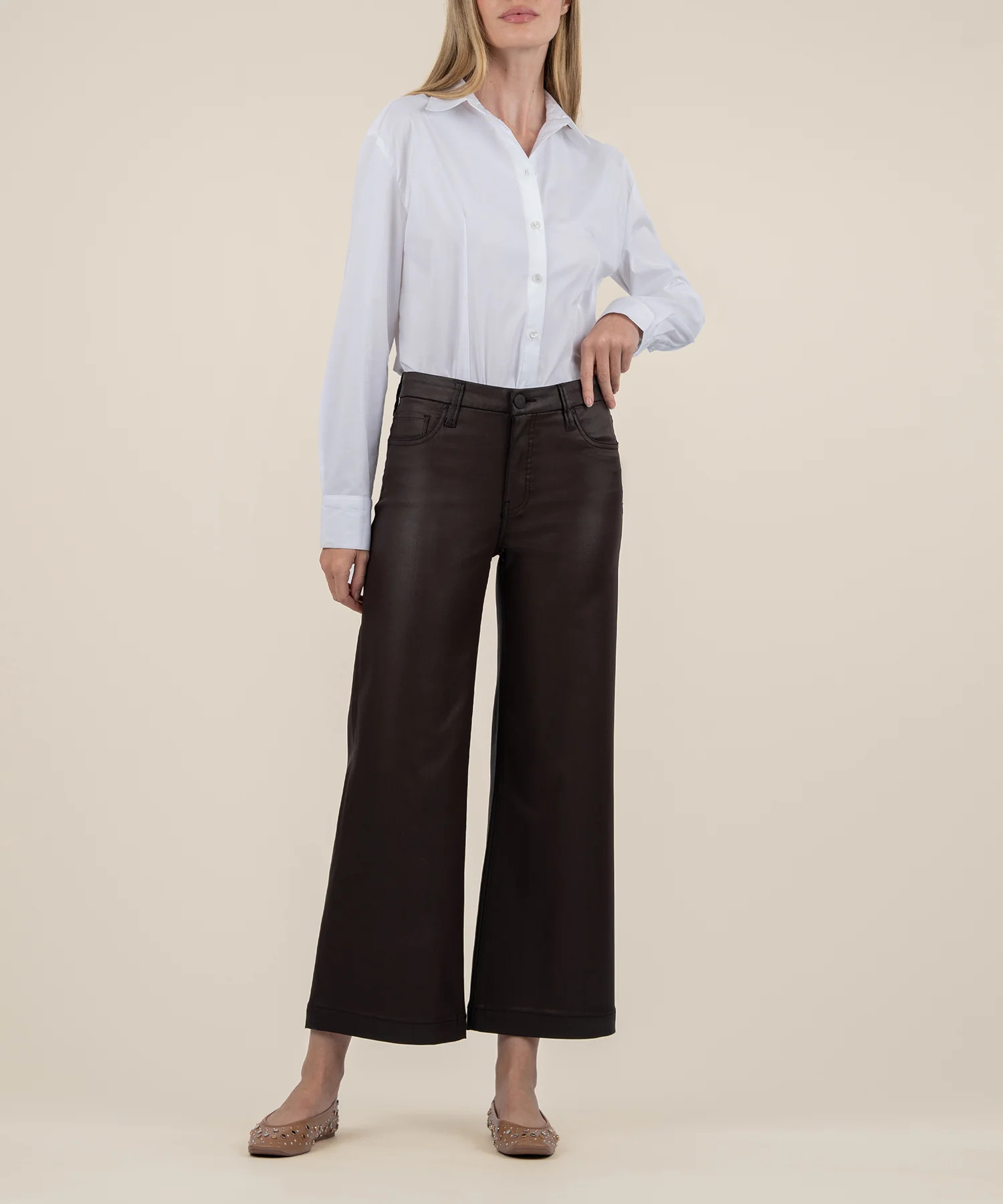 Meg Coated High Rise Wide Leg - Kut from the Kloth | Kut From Kloth