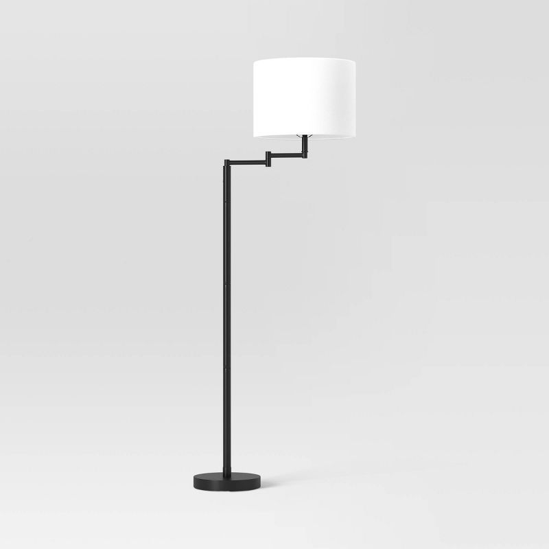 Metal Column Swing Arm Floor Lamp Black - Threshold™ | Target