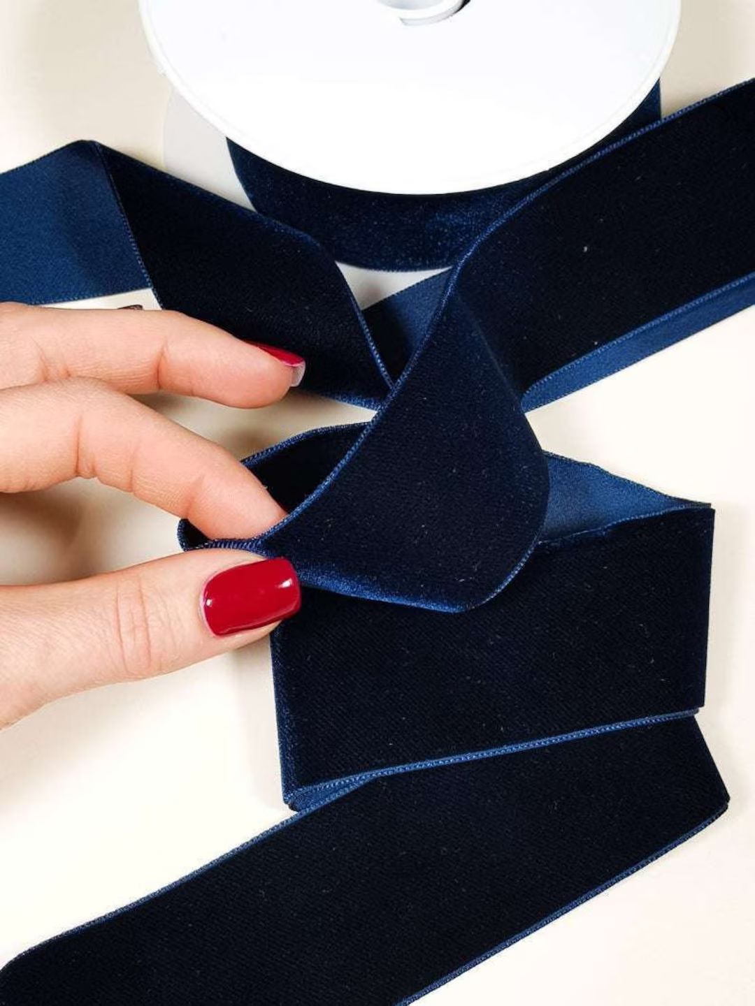 Dark Blue Velvet Ribbon for Decoration Crafts and Fashion by - Etsy | Etsy (US)