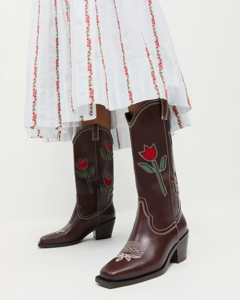 Wilder Espresso Tulip Leather Boot | Loeffler Randall