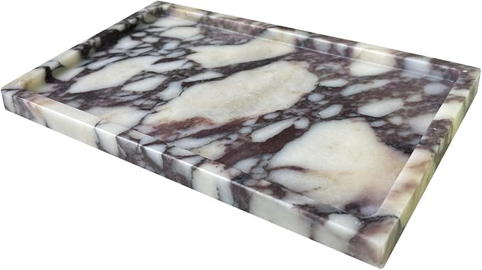 Natural Marble Vanity Tray Genuine Calacatta Viola Marble Storage Tray for Bathroom/Kitchen/Dress... | Amazon (US)