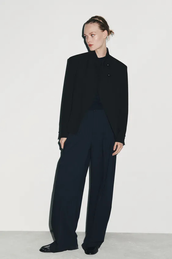 HIGH NECK BUTTONED BLAZER ZW COLLECTION | Zara AU