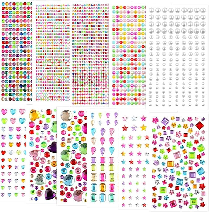 3042pcs Gem Stickers Jewels for Crafts - Self Adhesive Rhinestone Jewel Stickers, Stick on Gems R... | Amazon (US)