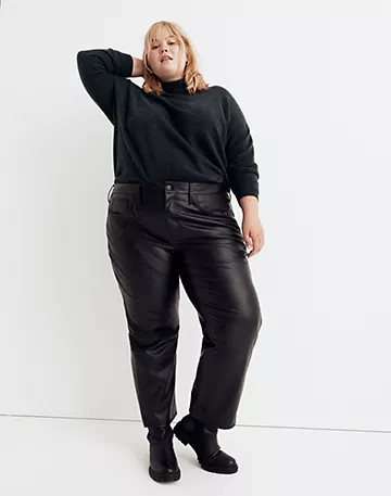 The Plus Perfect Vintage Straight Jean: Faux Leather Edition | Madewell