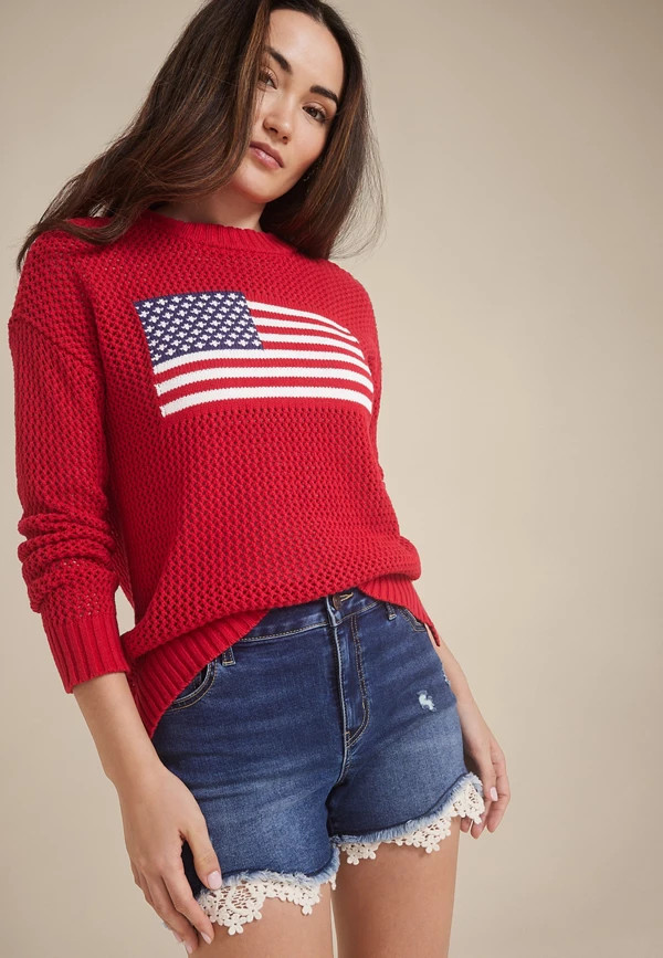 Americana Open Stitch Sweater | Maurices