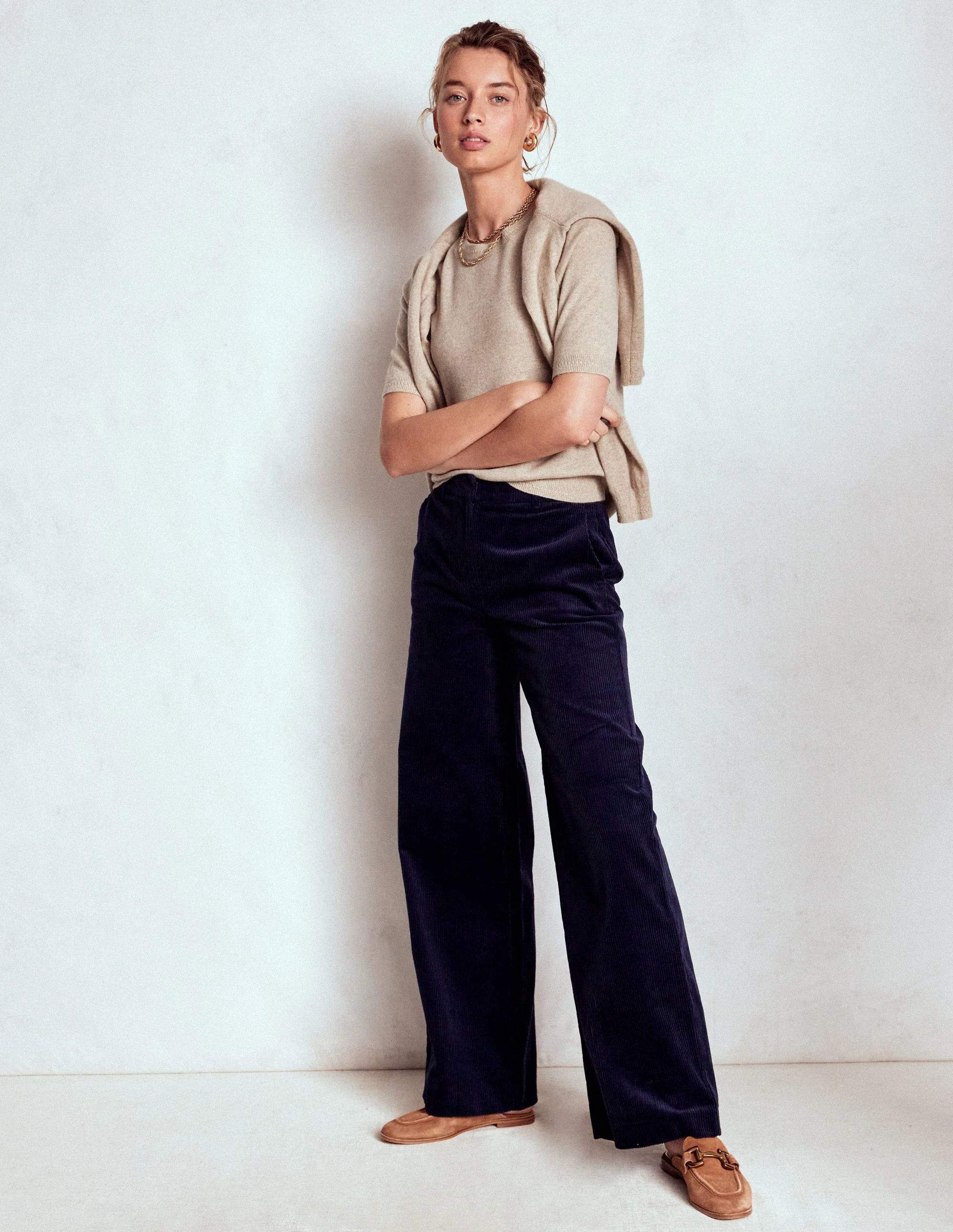 Eva Cashmere T-Shirt-Chinchilla Melange | Boden UK
