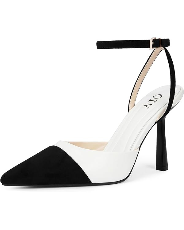 Closed Toe Ankle Strap Heels Women Pumps Pointed Toe Heeled Sandals for Women Stiletto Wedding Dr... | Amazon (US)