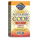 Garden of Life Vitamin D, Vitamin Code Raw D3, Vitamin D 5,000 IU, Raw Whole Food Vitamin D Suppleme | Amazon (US)