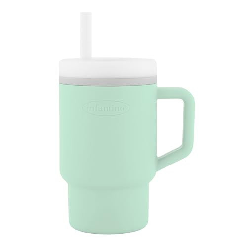 Infantino My 1st Tumbler, Silicone Sippy Cup with Straw & Handle, Spill-Resistant Baby Cup for On-the-Go, BPA-Free Transition Bottle, Mint | Amazon (US)