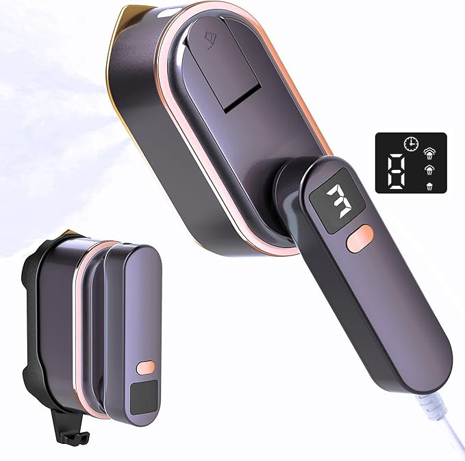Travel Clothes Steamer Portable Iron - LCD Screen 2 in 1 Powerful Steam Clothing 150ML Wrinkles R... | Amazon (UK)