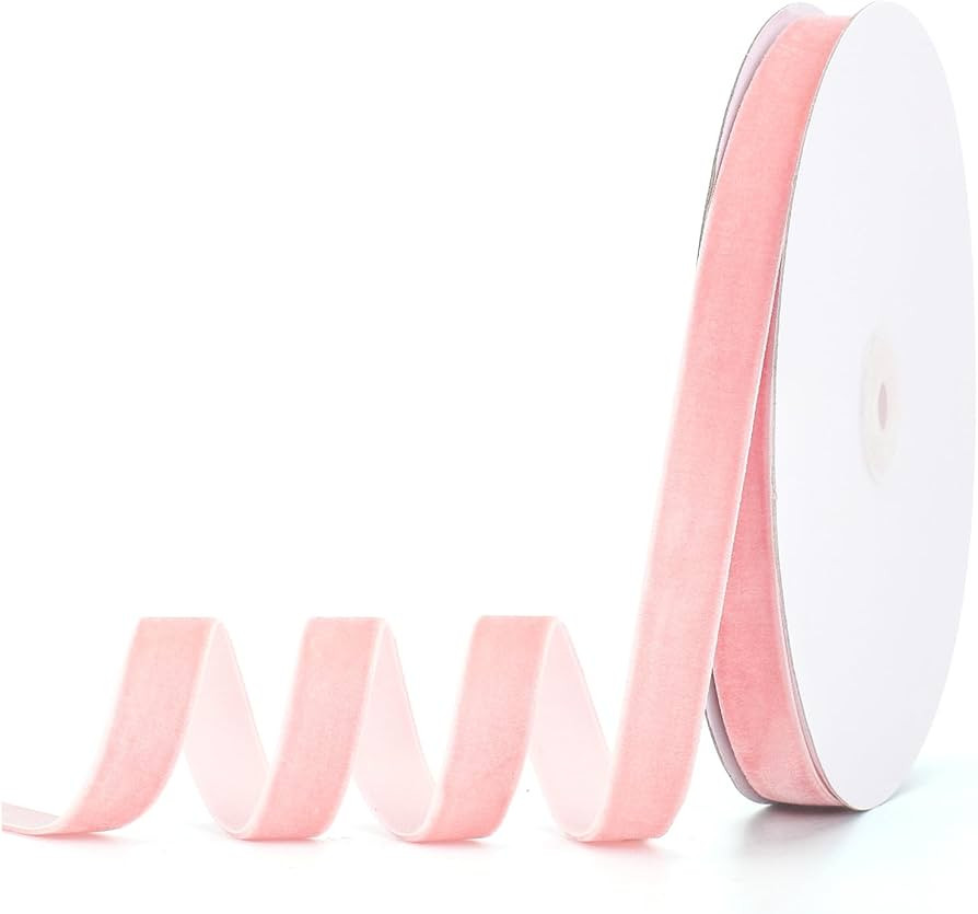 Pieaary Light Pink Velvet Ribbon 5/8" x 20Yd,Great for Gift Wrapping,Hair Bows Making, Wreaths,We... | Amazon (US)