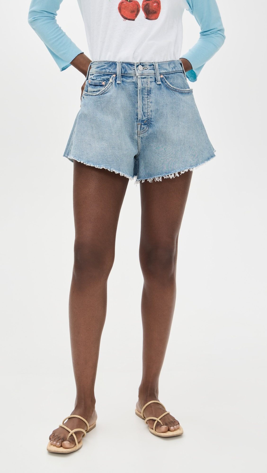 MOTHER The Flutter Fray Jean Shorts | Shopbop | Shopbop