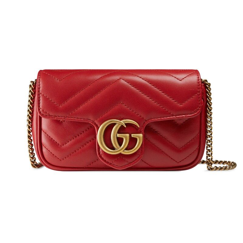 GG Marmont matelassé leather super mini bag red | Gucci (US)