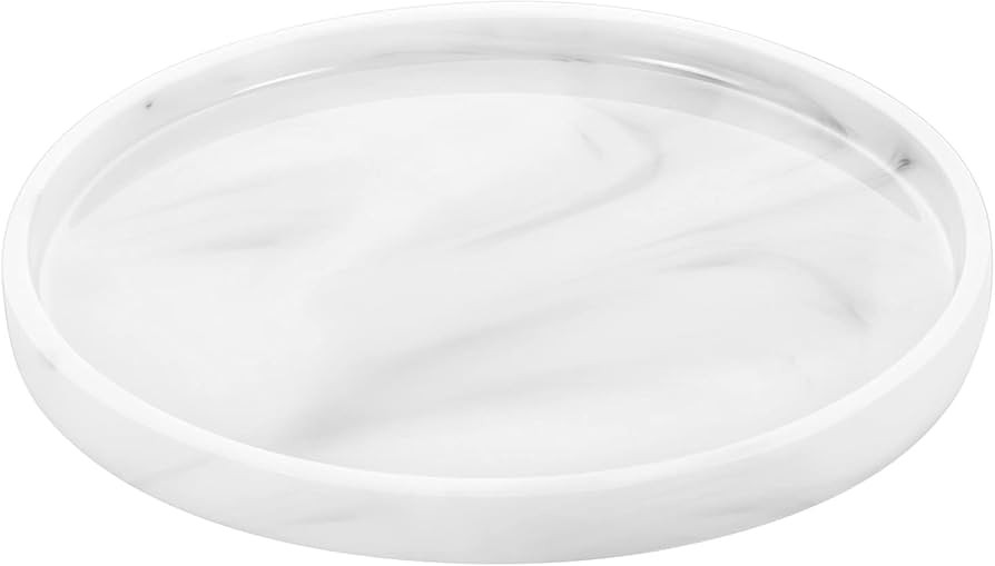 Luxspire Round Tray, Resin Bathroom Vanity Tray 11 inch Kitchen Sink Storage Tray, Serving Tray C... | Amazon (CA)