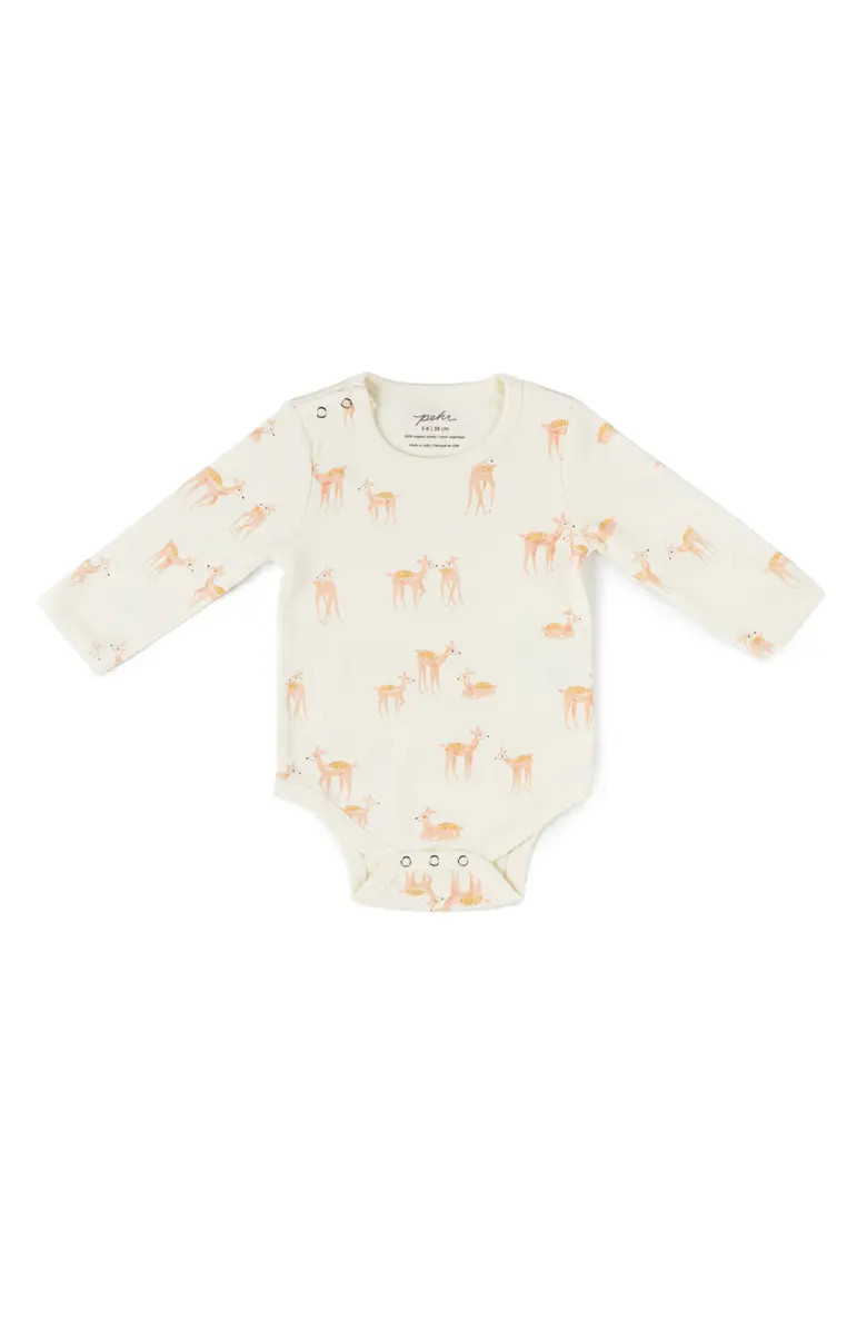 Pehr Follow Me Deer Organic Cotton Bodysuit | Nordstrom | Nordstrom