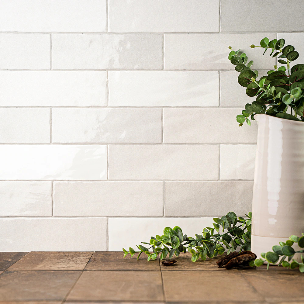 The Tile Life Zellige Blanco 2-1/2-in x 8-in Glossy Ceramic Subway Wall Tile ( 6.67-sq ft Carton ) | TCHAT2508BL | Lowe's
