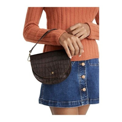 Madewell Small Richmond Saddle Bag Croc Embossed Leather Brown  | eBay | eBay US