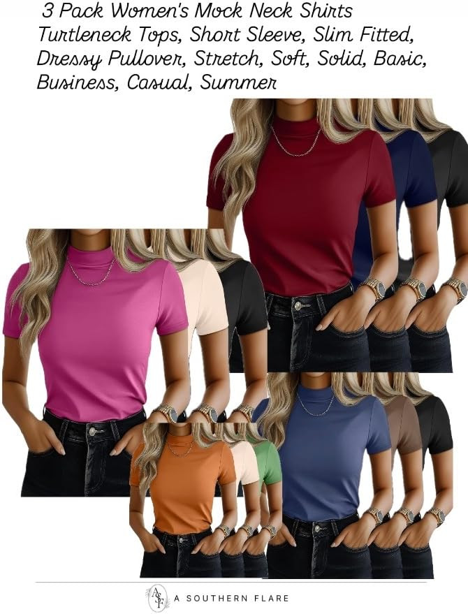 Stay stylish all season with these versatile mock neck tops. Perfect for any occasion! #Fashion #... | Amazon (US)
