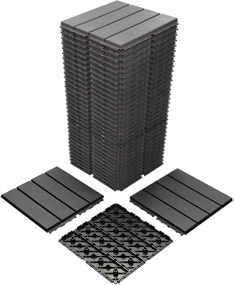 36 sq. ft Plastic Interlocking Deck Tiles, 36 Pack,12"x12" Waterproof Outdoor Flooring All Weathe... | Amazon (US)