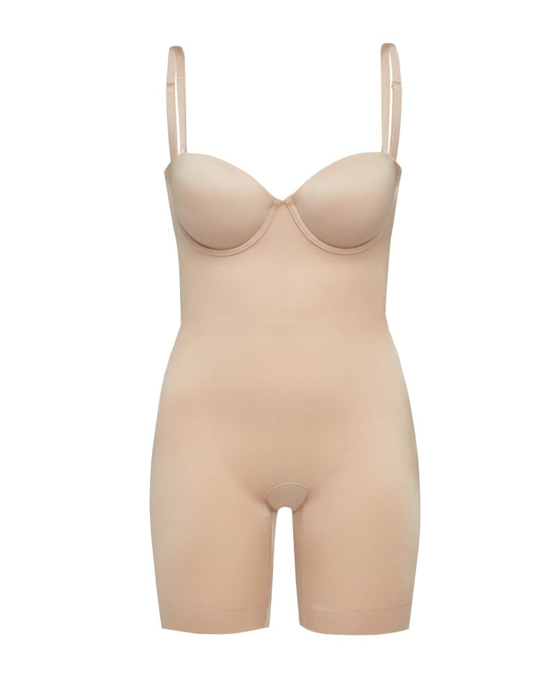 Suit Your Fancy Strapless Cupped Mid-Thigh Bodysuit | Spanx