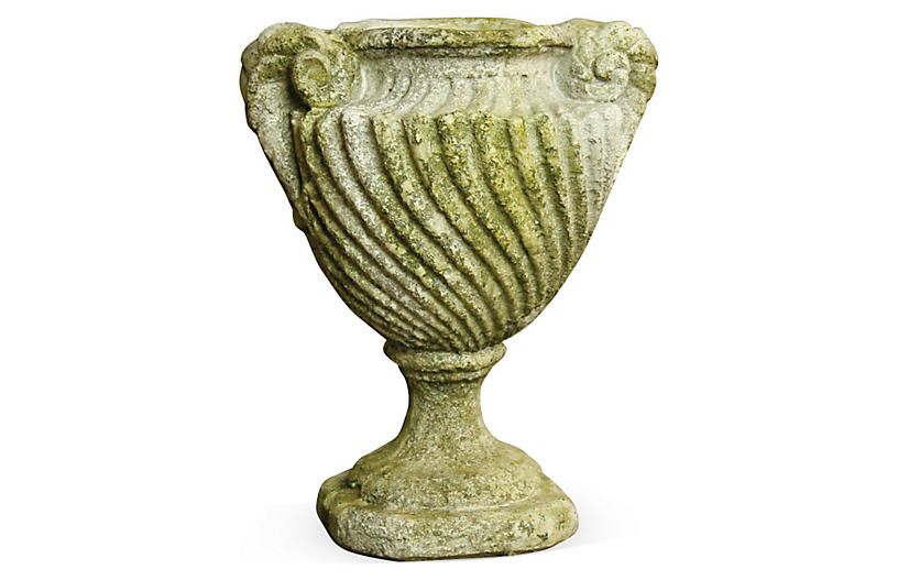 18" Spirro Urn, White Moss | One Kings Lane