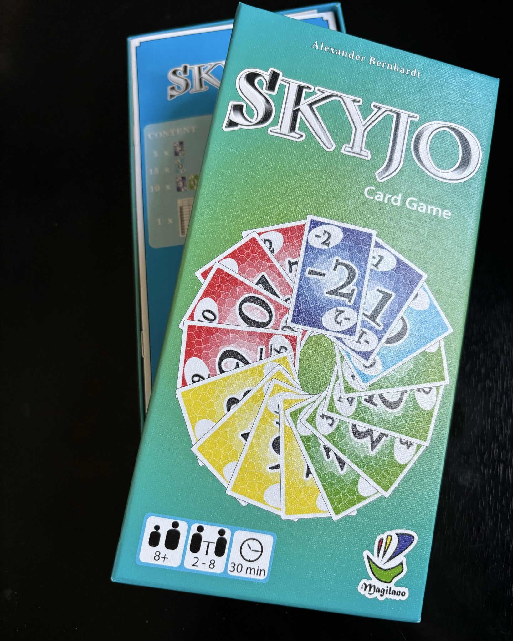 Skyjo is fun for 2 people and more! We are fans!!! Bring on family game night, ease to tote and easy enough for 7 and up to play but still challenging for adults! 