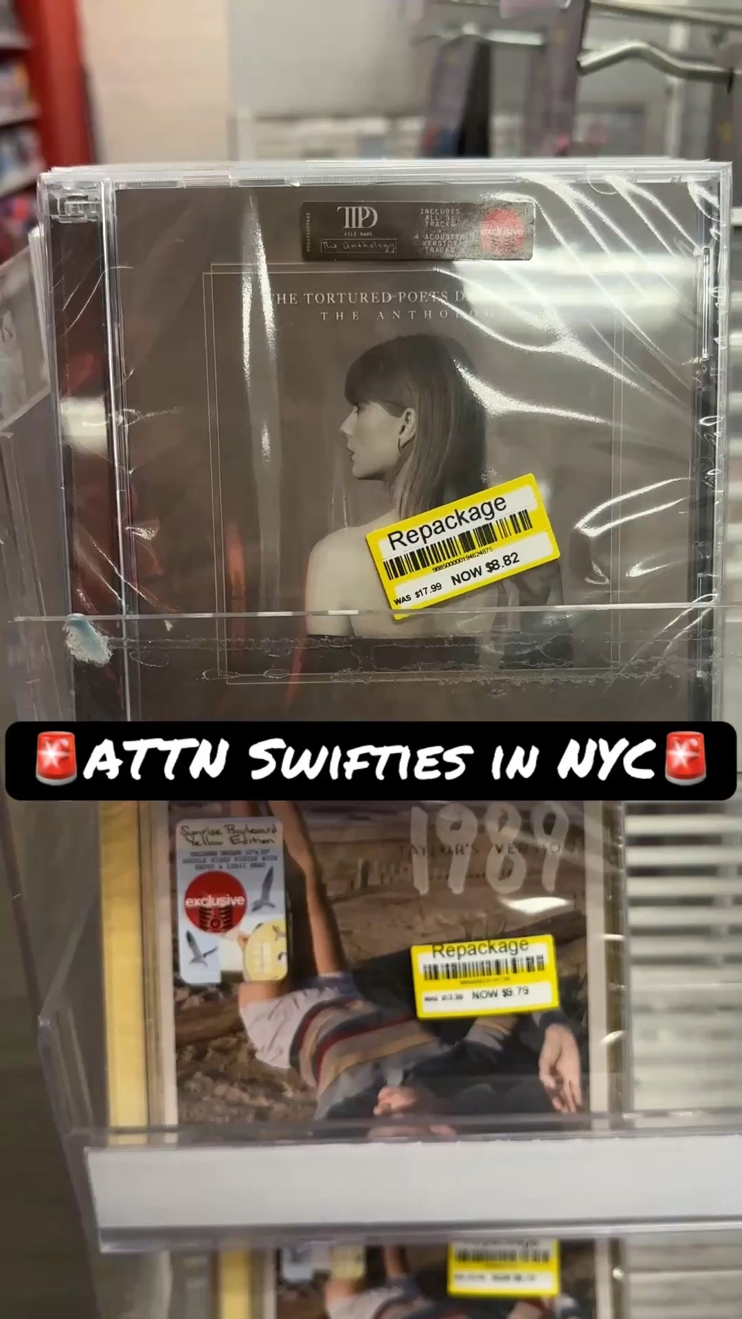 Apologies for the music choice. But…ya know. Copyright is a beast. Swifties in NYC should know that the Tribeca Target has clearanced out two of Taylor Swift’s albums! Plenty of copies available. Happy hunting! #taylorswift #taylorsversion #swifties #nyc #targetfinds

#LTKSaleAlert #LTKFestival #LTKSeasonal