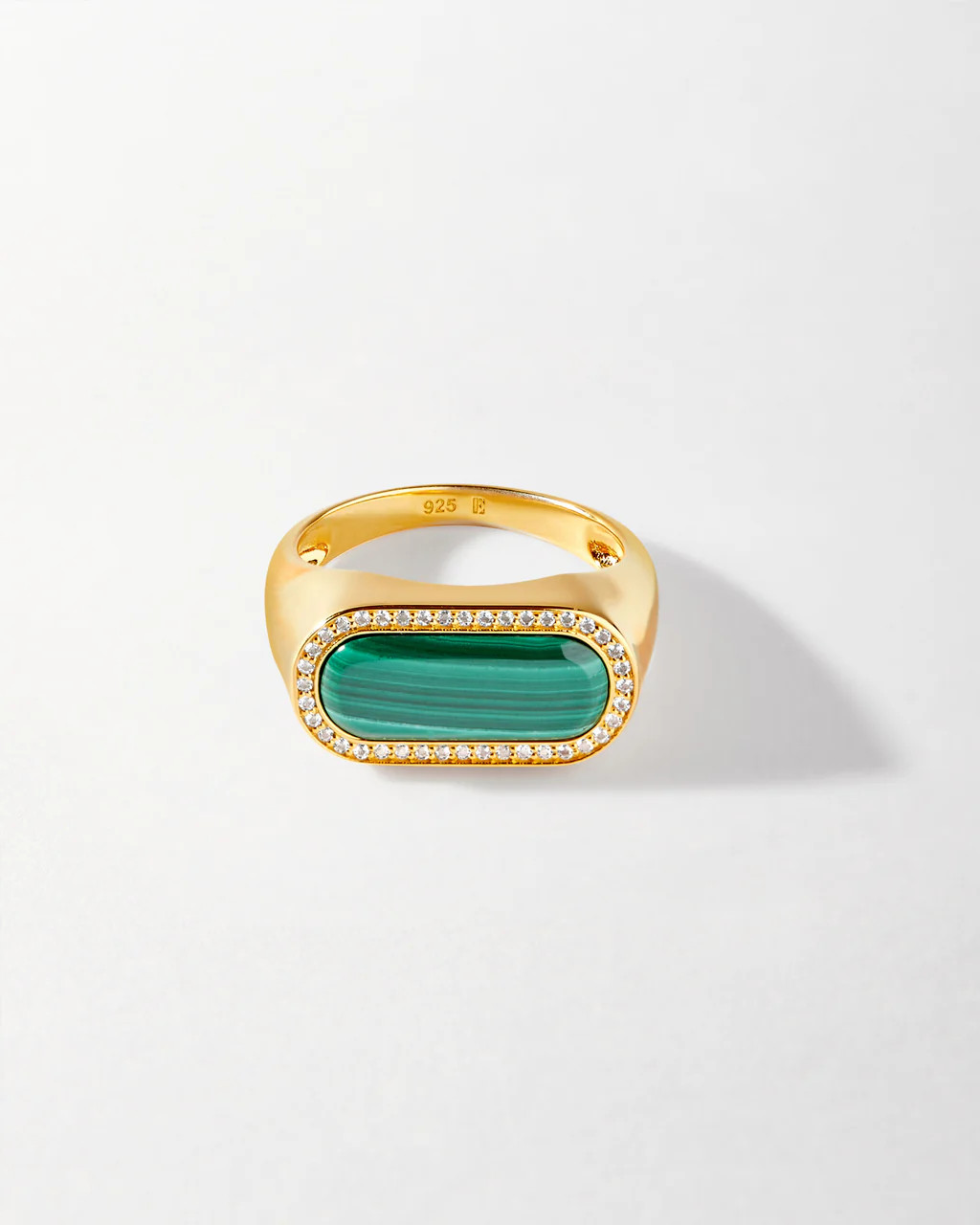 Charlotte Collins Malachite Statement Ring | Edge of Ember Ltd