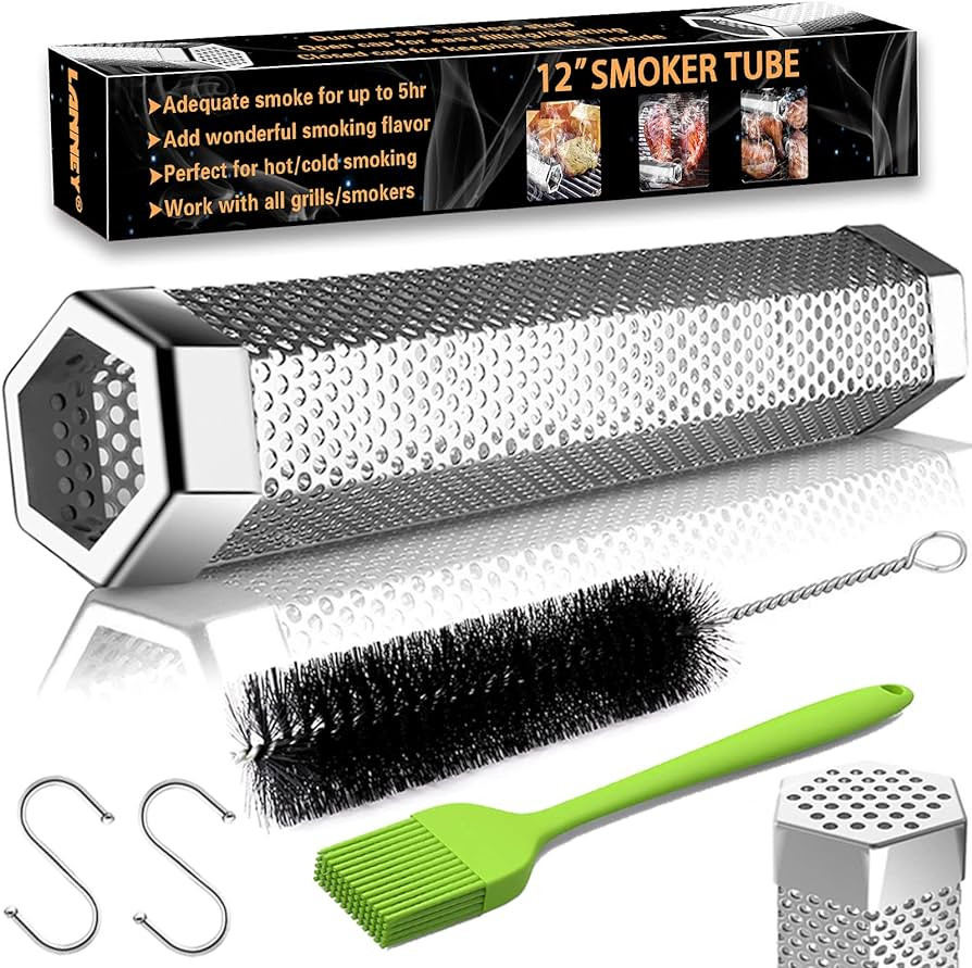 Smoke Tube for Pellet Smoker, 12'' Smoker Tube for Pellet Grill - Hot or Cold Smoker Accessories ... | Amazon (US)