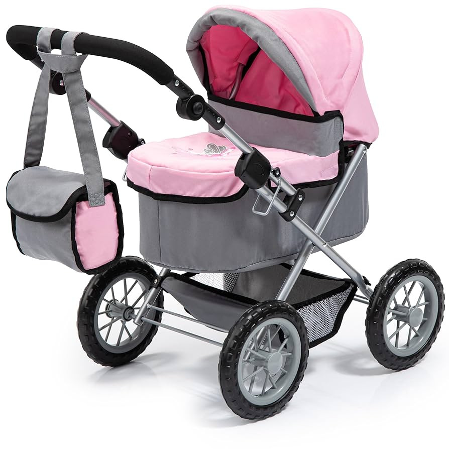 Bayer Design Baby Doll Trendy Pram in Grey/Pink, 67 x 41 x 68 centimeters, 1300800 | Amazon (US)