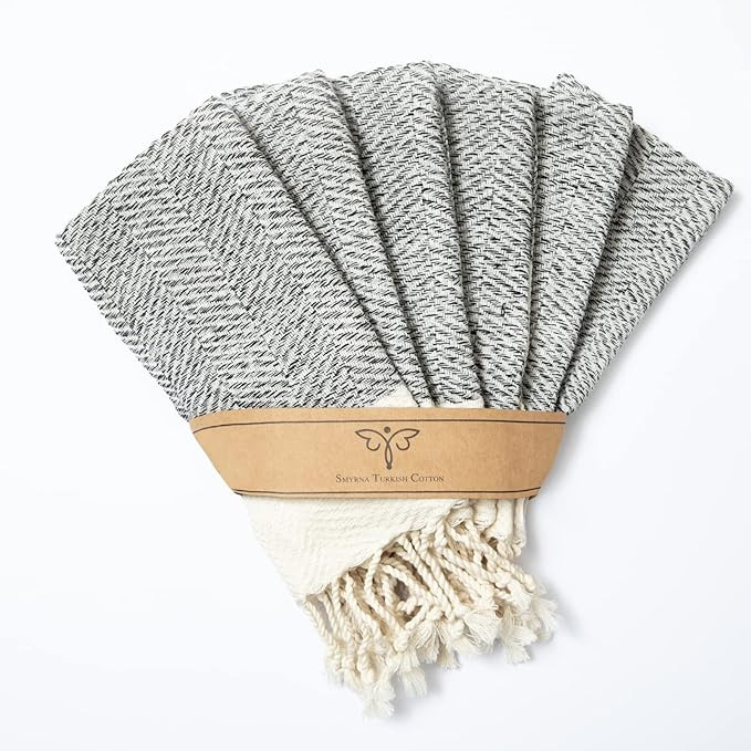 Amazon.com: Smyrna Turkish Cotton Kitchen Dish Towels Herringbone Series Pack of 6 | 100% Cotton,... | Amazon (US)