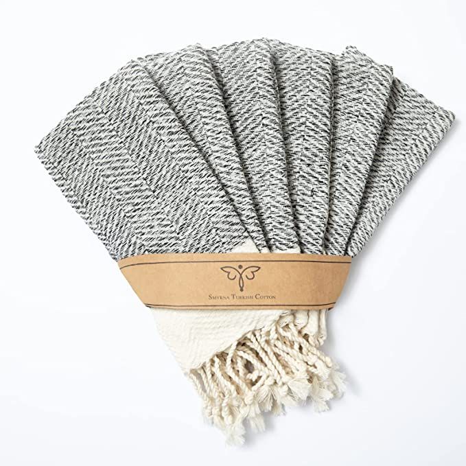 SMYRNA TURKISH COTTON Kitchen Dish Towels Herringbone Series Pack of 6 | 100% Cotton, 12x12 | Mac... | Amazon (US)