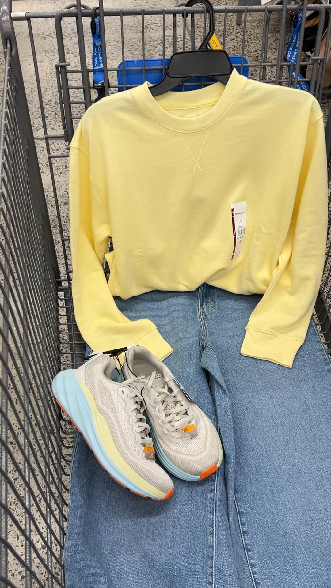 Walmart crewneck and wide leg jean outfit idea for spring 