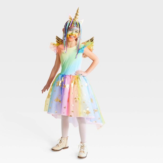Kids' Rainbow Unicorn Halloween Costume Dress with Headpiece - Hyde & EEK! Boutique™ | Target