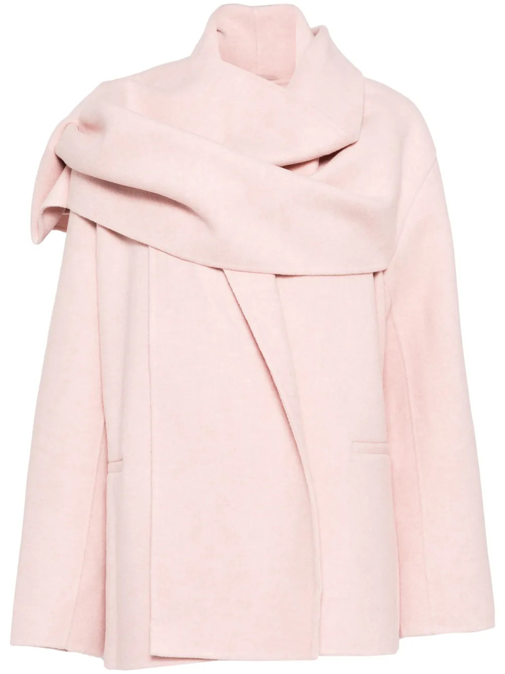 scarf-collar coat | Farfetch Global