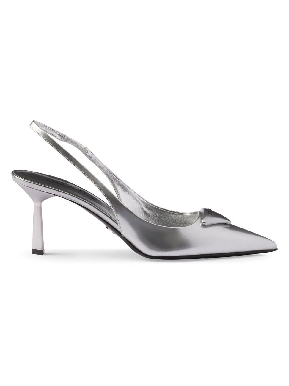 Women's Metallic Leather Slingback Pumps - Silver Black - Size 9.5 | Saks Fifth Avenue
