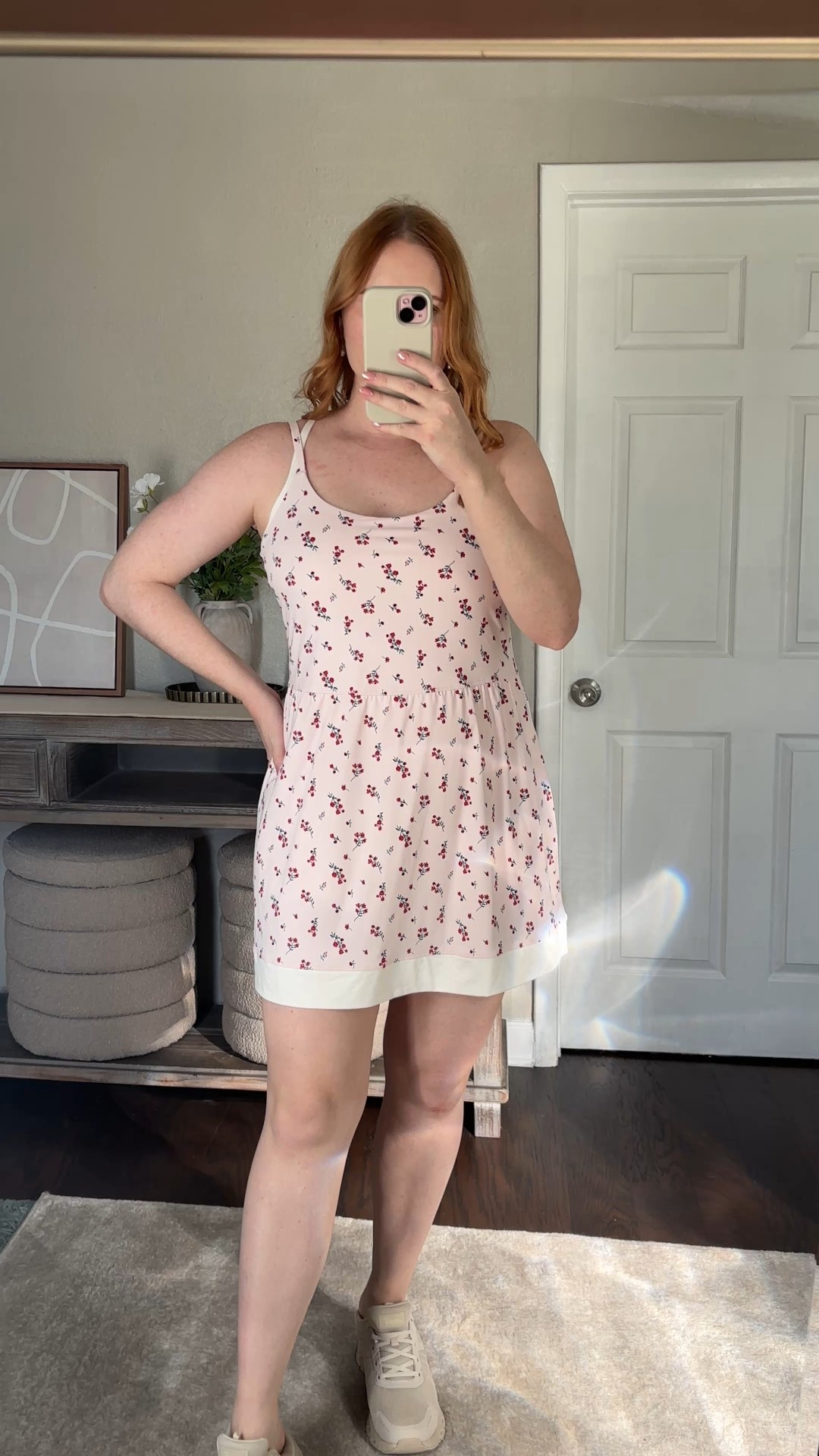 Women's Knit Strappy Active Dress - All In Motion™ Light Pink Floral size Medium 

#LTKgrwm #LTKootd #LTKfitnessgoals