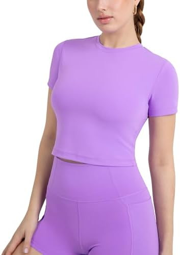 Active Women's Ultraluxe Essential Crop Tee, Athleisure, 4-Way-Stretch | Amazon (US)