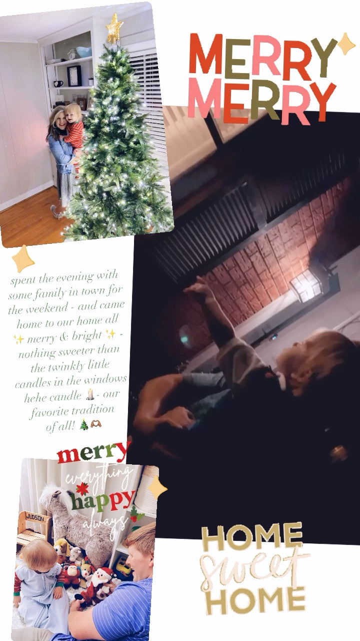 spent the evening with some family in town for the weekend - and came home to our home all 
✨ merry & bright ✨ - nothing sweeter than the twinkly little candles in the windows hehe candle 🕯- our favorite tradition 
of all! and then putting ornaments on the dining room tree after Judson went to sleep! 🎄🫶🏽

#LTKhome #LTKHoliday #LTKSeasonal