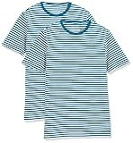 Amazon.com: Amazon Essentials Men's Slim-Fit Short-Sleeve Crewneck Stripe T-Shirt, Pack of 2, Nav... | Amazon (US)