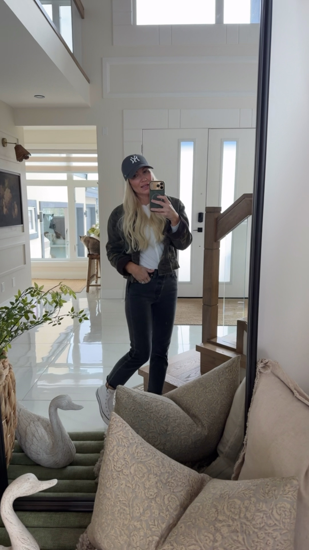 Jeans are button up  Levi’s not a ton of stretch  , jacket is a winners find! Hat comes in lots of colours and fits so good! Great long sleeve top/cardigan wearing size 8 - converse are true to size 👌💥 @lululemon @Levi's @Garage Clothing 

#LTKcanada #LTKjeans #LTKstyletip