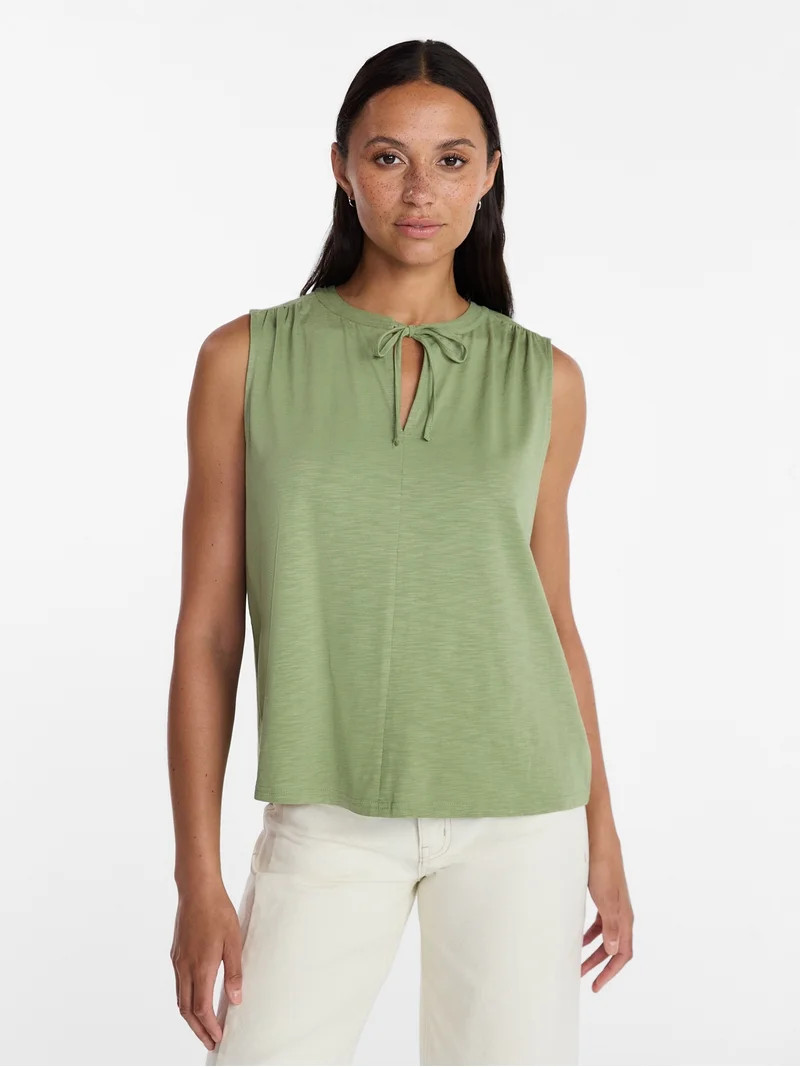 Time and Tru Women’s Tie Front Top, sizes XS-XXXL | Walmart (US)