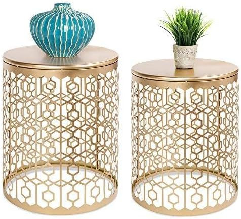 Best Choice Products Metal Accent Table, Set of 2 Decorative Round End Tables Nightstands, Coffee... | Amazon (US)