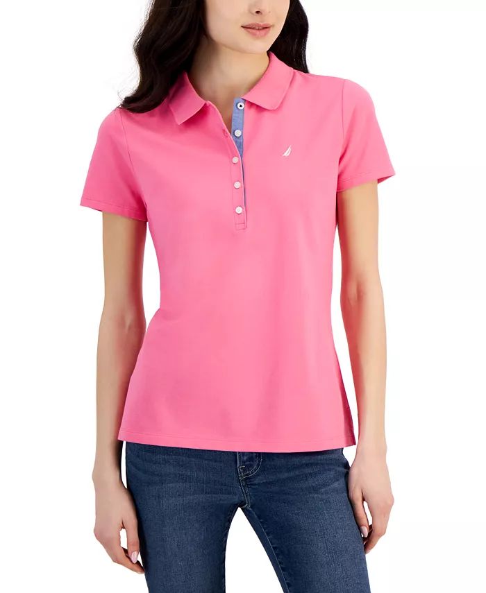 Nautica Jeans Women's Short-Sleeve Polo-Collar Shirt - Macy's | Macy's