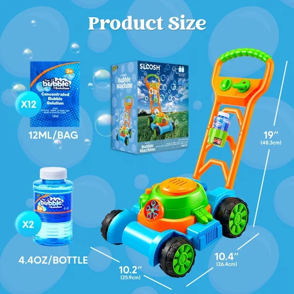 SYNCFUN Bubble Lawn Mower, Bubble Machine Summer Outdoor Toys for Toddlers 1-3, Bubbles for Kids ... | Walmart (US)