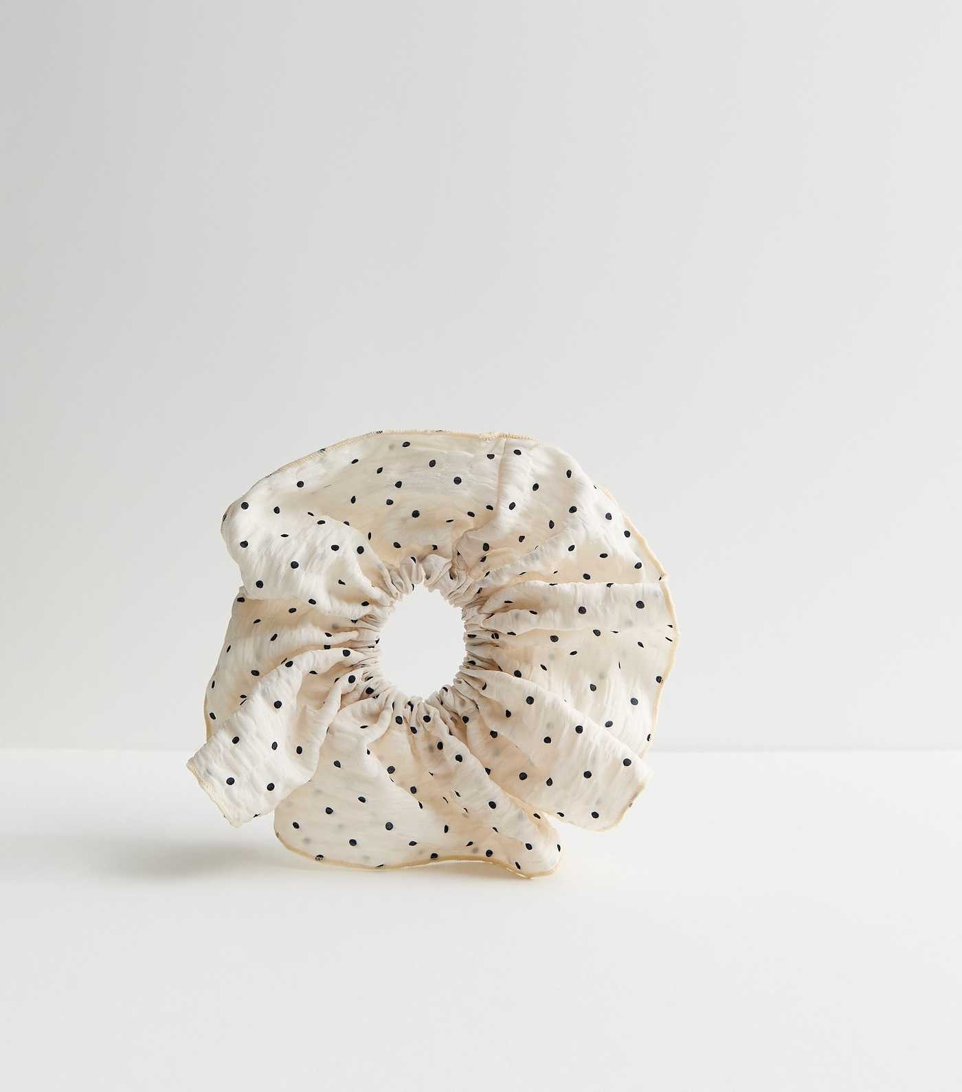 Cream Oversized Polka Dot Scrunchie | New Look | New Look (UK)